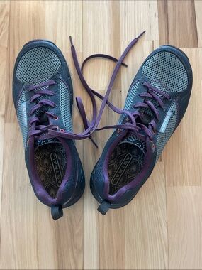 Astr Women's Gray and Purple Mesh Athletic Sneakers